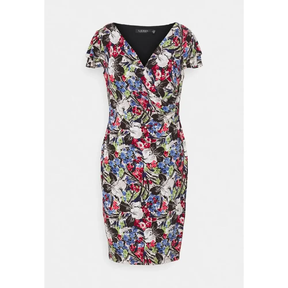 Lauren Ralph Lauren Floral Flutter-Sleeve Surplice Dress Multicolor Size 10